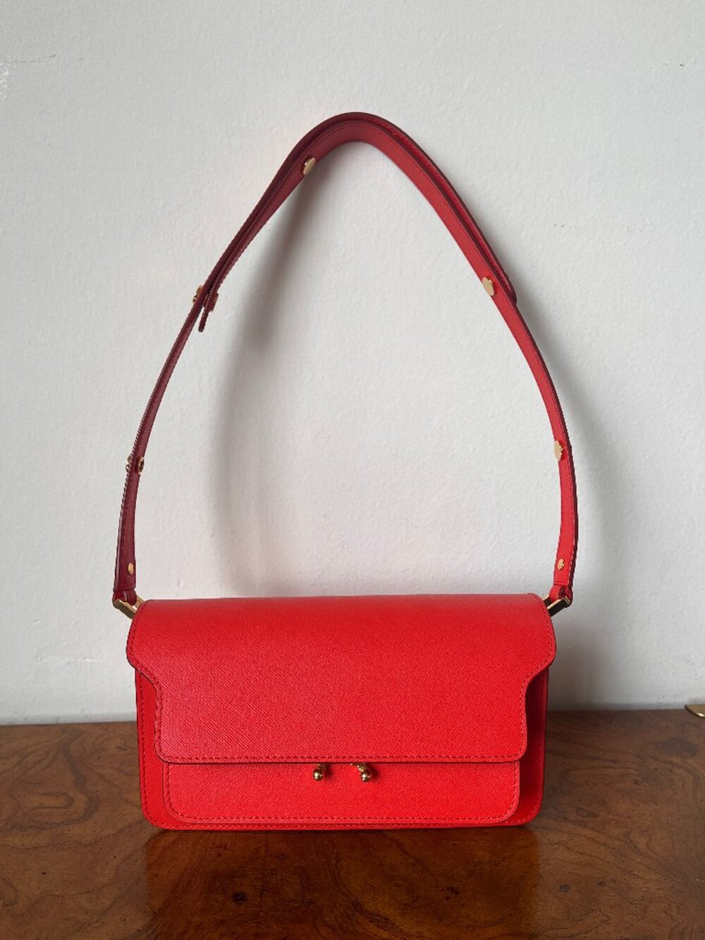 Marni Red/ Orange East West Trunk Bag